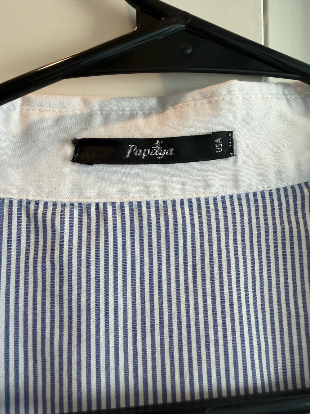 Papaya Blue and White Pinstripe Button Down Shirt - Picture 2 of 3